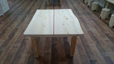 四角いテーブル，樅の木，天然乾燥材